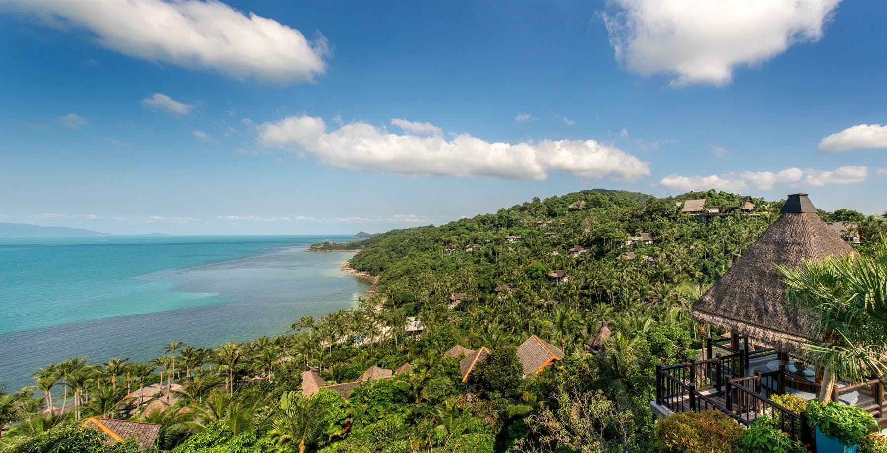Aerial overview of Four Seasons Resort Koh Samui