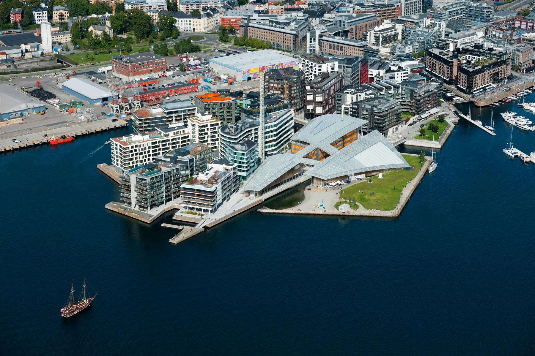 Aerial View of the Hotel, The Thief, Oslo, Norway